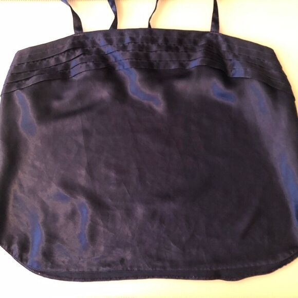 Vintage Indulgence Womens Cropped Camisole Size 38 Blue Faux Satin Dark Coquette - Picture 4 of 8
